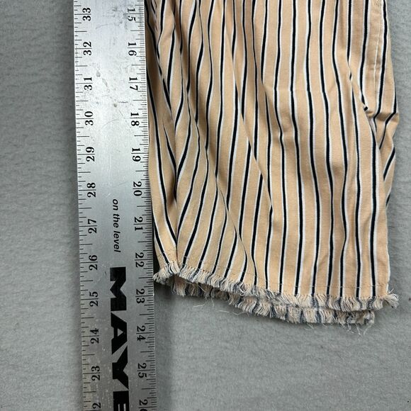 Billabong Womens Small Run Wild Overalls Jumpsuit Striped Tan Adjustable Straps - Picture 5 of 8